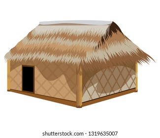 straw hut vector design
