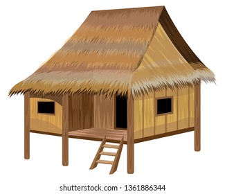 straw hut vector design