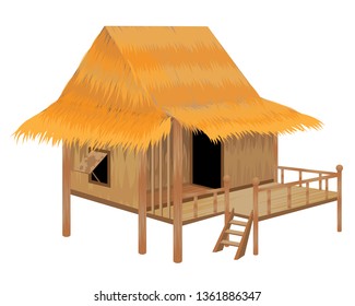 straw hut vector design
