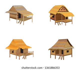 straw hut vector design