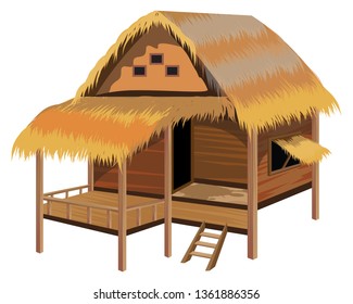 straw hut vector design
