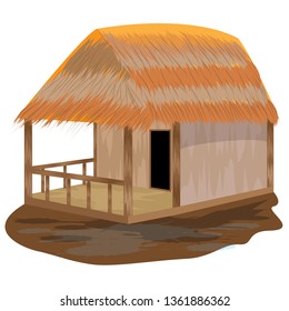 straw hut vector design