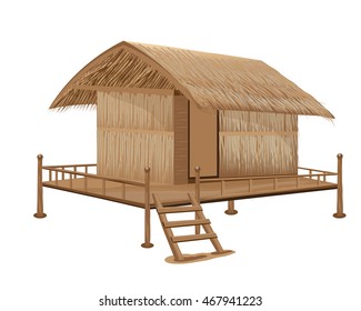 straw hut vector design