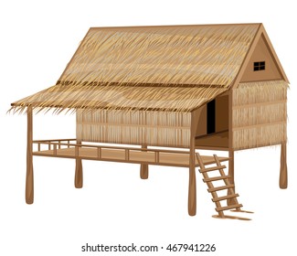 straw hut vector design
