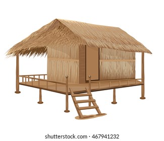 straw hut vector design