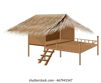 straw hut vector design