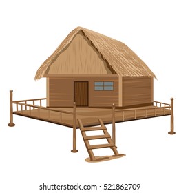 straw hut vector design