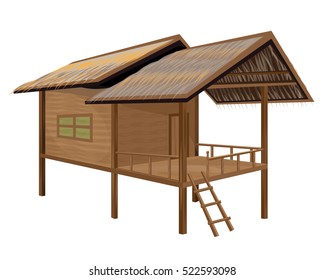 straw hut vector design