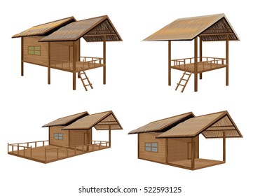straw hut vector design