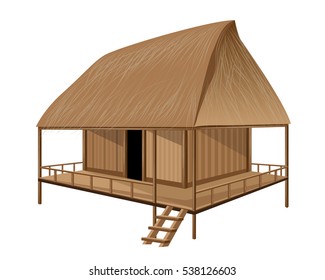 straw hut vector design