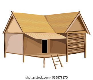 Straw hut vector design