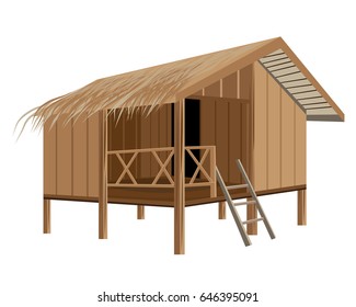 straw hut vector design