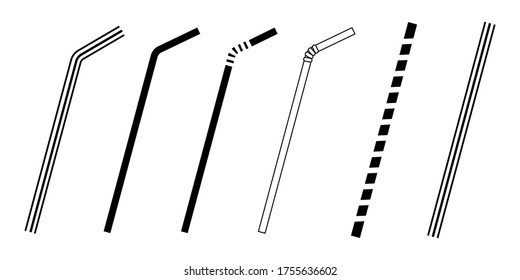 Straw icon vector illustration black and white