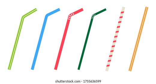 Straw icon vector illustration red blue green orange