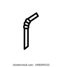 straw icon vector line art design editable stroke