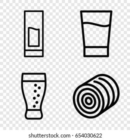 Straw icons set. set of 4 straw outline icons such as hay, drink