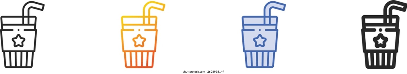 straw icon.Thin Linear, Gradient, Blue Stroke and bold Style Design Isolated On White Background