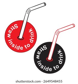 Straw inside to drink icon