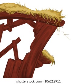 straw on a white background