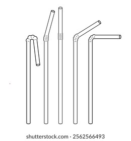 straw outline vector symboll design