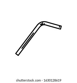 Straw plastic icon vector illustration.