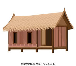 straw roof hut vector design