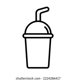 Straw, Soft Drink, Beverage Icon Logo Design Vector Template Illustration Sign And Symbol Pixels Perfect