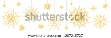 Straw star collection. Traditional handmade christmas decoration. Vector illustration on black background. Stock photo © 