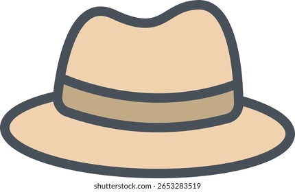 Straw Style Outdoor Camping Hat Illustration