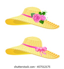 floppy hat with flowers