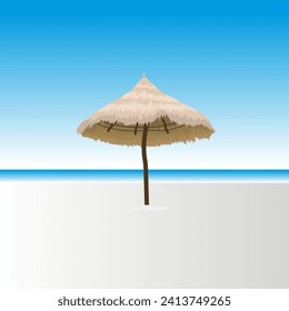 straw umbrella element for design decoration