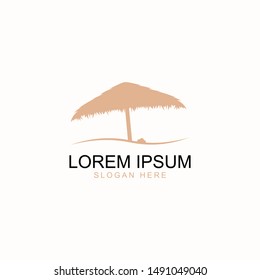 straw umbrella logo design template for use any purpose