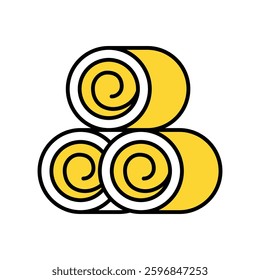 Straw vector filled outline icon. EPS 10 file