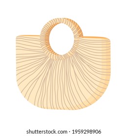 Straw Wicker Beach Bag isolated on white background 