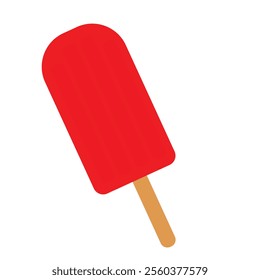 strawbarry fruit ice. popsicle on a stick vector illustration