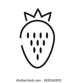 strawberrie fruit line style icon vector illustration design