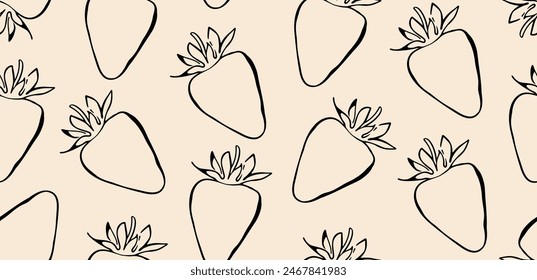 Strawberries abstract seamless pattern. Vector illustration.