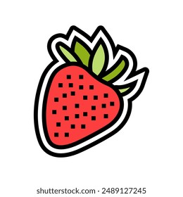 strawberries allergen free product food color icon vector. strawberries allergen free product food sign. isolated symbol illustration