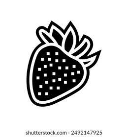 strawberries allergen free product food glyph icon vector. strawberries allergen free product food sign. isolated symbol illustration