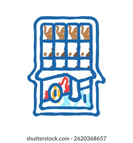 strawberries allergen free product food doodle icon sketch vector. strawberries allergen free product food sign. isolated symbol illustration