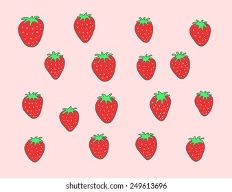 Strawberries background, vector illustration