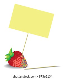 strawberries with blank Note