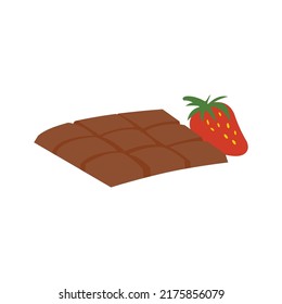 strawberries and chocolate chunks For design, a vector illustration