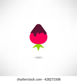 strawberries in chocolate icon