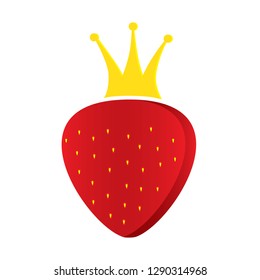 
Strawberries with a crown on a white background