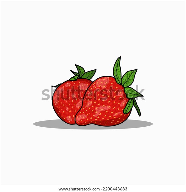 Strawberries Design Any Purpose Stock Vector (Royalty Free) 2200443683 ...
