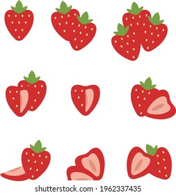 strawberries of different location and quantity 