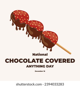 fresas sumergidas en chocolate Vector ilustración, chocolate nacional cubrió cualquier día el 16 de diciembre