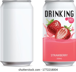 Strawberries fruit and design of strawberries fruit package and juice
