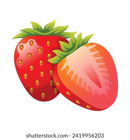 Strawberries fruit icon design. Fresh fruit